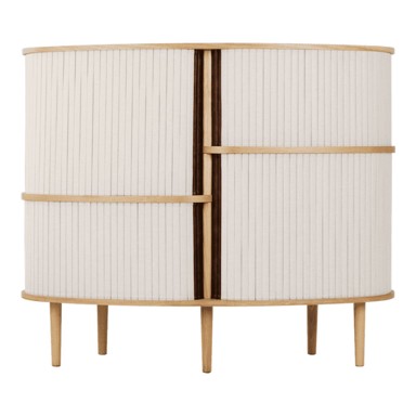 UMAGE Bež/u prirodnoj boji ormarić u dekoru hrasta s kliznim vratima, 120x100x50 cm Audacious