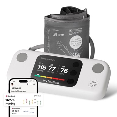 WITHINGS Tlakomjer WPM07-08-ALL-INT, nadlaktica, automatski, za 16 korisnika
