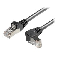TRANSMEDIA Mrežni kabel TI45-2L, 5 m, CAT6a, SFTP, RJ45 plug ravno/angled up, crni