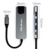 QOLTEC USB-C hub adapter, 5 u 1, PD 100 W, HDMI 4K, RJ45, 2× USB