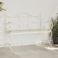 Vrtna klupa, 2 sjedala, 114 x 56,5 x 90 cm, čelik, antički bijela