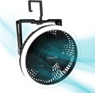 NIKCORP Prijenosni ventilator za kampiranje, s LED svjetiljkom, 3 brzine, baterija 10000 mAh, crna
