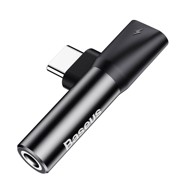 BASEUS Adapter USB-C (M) na 3.5 mm + USB-C (Ž) L41, crni
