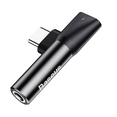 BASEUS Adapter USB-C (M) na 3.5 mm + USB-C (Ž) L41, crni