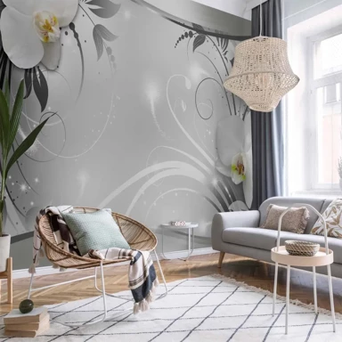 Foto tapeta Silver Abstract, 300x210 cm