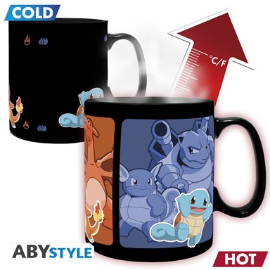ABYSTYLE Šalica termalna Pokemon Kanto Starters Evolutions, 460ml