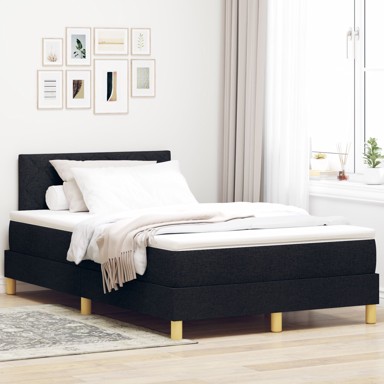 Box Spring krevet s madracem, crni, 120x190 cm