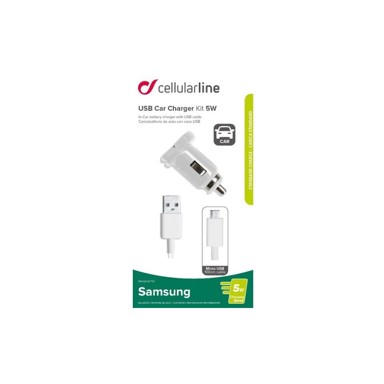 CELLULAR LINE Auto punjač i kabel microusb 1A/5W