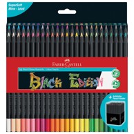 FABER-CASTELL Drvene boje 116450, trokutaste Black Edition, 50 boja, blister pakiranje