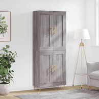 Visoka komoda siva sonome 69 5x34x180 cm od konstruiranog drva , drvena vrata