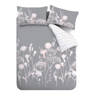 CATHERINE LANSFIELD Posteljina Meadowsweet Floral za krevet za jednu osobu 135x200 cm siva