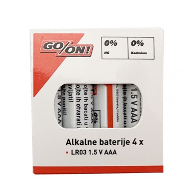 NEW GO ON Alkalna baterija LR03 AAA 4/1 COLORED BOX
