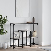 Konzolni stol siva boja hrasta 89,5x28x76 cm konstruirano drvo