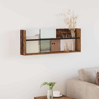 Polica za časopise 80 x 12 x 30 cm, konstruirano drvo, staro drvo