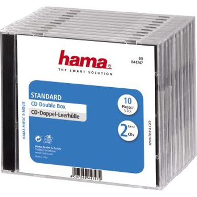 HAMA Double Jewel CD kutija Standard, 2 diska, 10 kom, prozirna