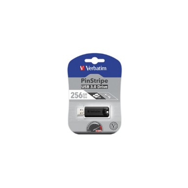 VERBATIM USB stick PinStripe, 256 GB, USB3.2 Gen1, crni