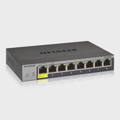 NETGEAR Upravljački Ethernet prekidač GS108Tv3, Gigabit Ethernet (10/100/1000), sivi
