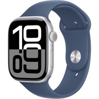 APPLE Pametni sat Series 10 GPS + Cellular 46mm, srebrno aluminijsko kućište, Denim Sport Band - S/M