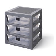 LEGO® Organizator s 3 ladice za odlaganje, sivi