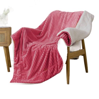 NIKCORP Deka, imitacija janjeće vune, dvostrana, periva u perilici, dimenzije 125 × 150 cm, roza boja