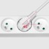 REBEL Produžni kabel, 3 utičnice, prekidač, 5 m, bijeli