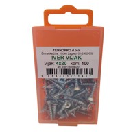 Vijak za drvo, 4.0x20 mm, 100 kom