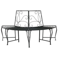 Klupa oko stabla za 4 osobe, 160 × 80 × 89 cm, čelik, crna