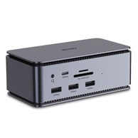 LINDY Docking stanica DST-PRO 43372, USB-C, 3x USB 3.2 Gen 2 Type-A, 1x USB 3.2 Gen 2 USB-C, DisplayPort, HDMI, RJ45, crna