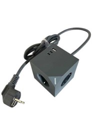 MICROCONNECT Razdjelnik Power Cube s USB priključcima 1,5 m, sivi