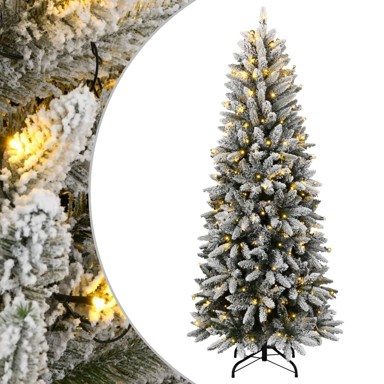 Božićno drvce umjetno s 300 LED žarulja i snijegom 210 cm