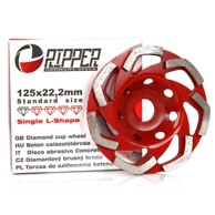 MAR-POL Segmentna dijamantna ploča za mljevenje betona jednostruka L, 125 × 22,2 mm