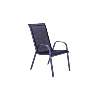 GREEN BAY Vrtna stolica COMO, čelik i tekstilen, crna