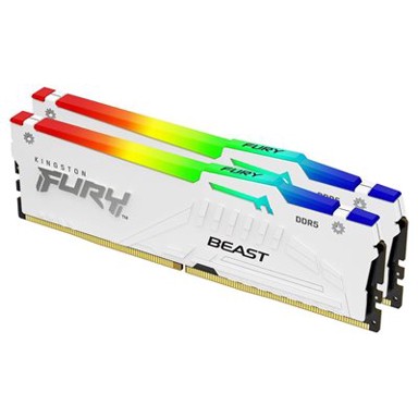 KINGSTON Memorija PC-51200, 32GB, Fury Beast bijela RGB KF564C32BWEAK2-32, EXPO, DDR5 6400MHz, 2x16GB