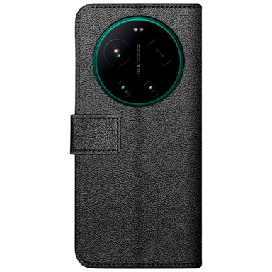 JUST IN CASE Preklopna maskica od umjetne kože za Xiaomi 17 Ultra, crna