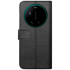 JUST IN CASE Preklopna maskica od umjetne kože za Xiaomi 17 Ultra, crna