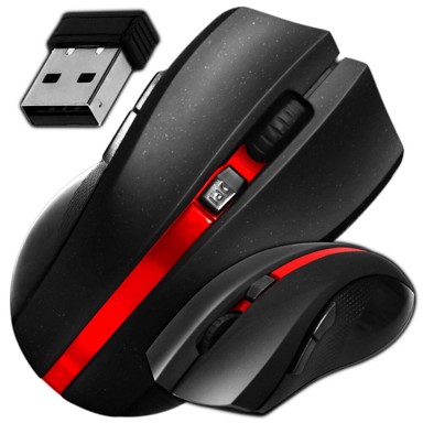 DEXXER Bežični optički igraći miš AK, 350 mAh, 1600 DPI, LED, crni