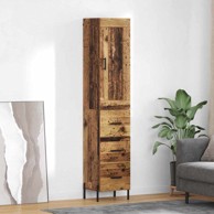 Visoka komoda, 34,5 x 34 x 180 cm, konstruirano drvo, staro drvo