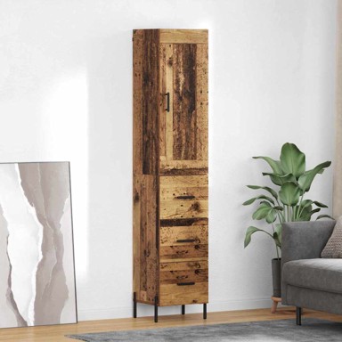 Visoka komoda, 34,5 x 34 x 180 cm, konstruirano drvo, staro drvo