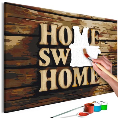 Slika za samostalno slikanje Wooden Home 60x40