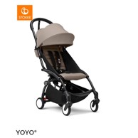 STOKKE Dječja kolica YOYO³ 6+, crni okvir, bež