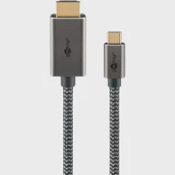 GOOBAY Kabel adapter, USB-C, HDMI, 4K, 60Hz, 2 m, crno/srebrni