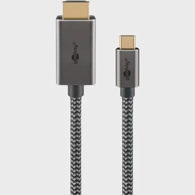 GOOBAY Kabel adapter, USB-C, HDMI, 4K, 60Hz, 2 m, crno/srebrni