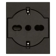 VIMAR Linea priključnica šuko univerzalni FLAT P40 2M 16 A VI30211.G, crna