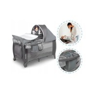 LIONELO Dječji prijenosni krevetić Sven Plus, sivi