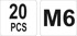 YATO Čelične matice M6 20 komada YT-36473