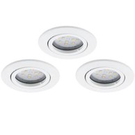 EGLO Ugradbena LED rasvjeta, GU10, 3x5 W, prom 80, 3000K, bijela, 3 komada