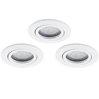 EGLO Ugradbena LED rasvjeta, GU10, 3x5 W, prom 80, 3000K, bijela, 3 komada