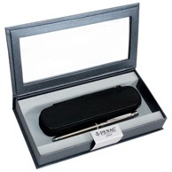 PENAC Set poklon olovka multifunkcijska 3F Slim + etui kožni srebrna