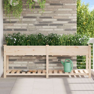 Vrtna sadič s policom 203x53x76 cm, čvrsto drvo smreke