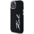 Karl Lagerfeld Silicone Metal Script Logo maskica za iPhone 15, crna